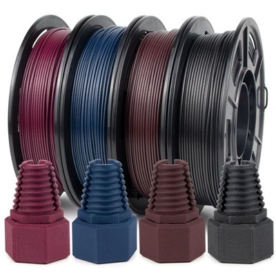 iSANMATE PETG 3D Printer Filament, 4 X 250g, A- Petg-black, Red, Brown, Blue