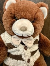 America Wego Collegiate Bear 19  Teddy Bear Plush Knit Sweater Bow Tie Korea