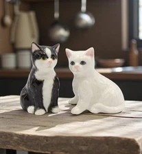 Ceramic Cat Salt And Pepper Shaker Set, Home Décor, Gift for Her, Gift for Mom,