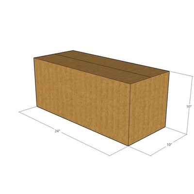 10 24x10x10 Kraft Brown Corrugated Shipping Boxes 32 ECT Single-Wall New