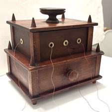 Antique Wooden Sewing Box Thread Dispenser Shaker Victorian 1870-1900 Antique Wooden Sewing Box Thread Dispenser Shaker Victorian 1870-1900 - Image 1