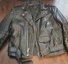 Vintage Leather Jacket Punk Bomber Moto Biker 40s 50s 60s VTG