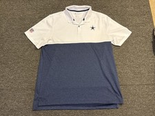 Dallas Cowboys Shirt Mens XL White Blue NFL Football Nike Dri Fit Polo On Field