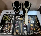 Vtg Gold Monet Trifari Coro Sarah Napier 1928 Craft RoAn Rhinestone Jewelry Lot