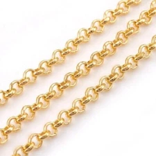 Chain Belcher Rolo 2.5x0.8mm Gold 4M