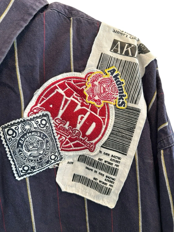 AKDMKS Botón Delantero Para Hombres 3XL Bordado Ropa de Calle Grunge Y2K Hip Hop Único Foto 4 de 4