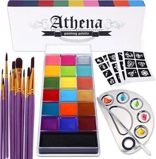 Athena Face Body Paint Oil Makeup Set, 20 Colors FX Halloween Party Painting wit