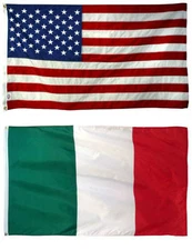 12x18 12"x18" Wholesale Combo USA American & Italy Italian Flag Grommets 