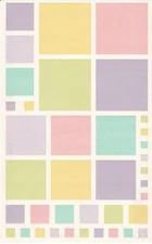 Mrs. Grossman's Giant Stickers - Vellum Color Blocks, Pastel - Square - 2 Strips