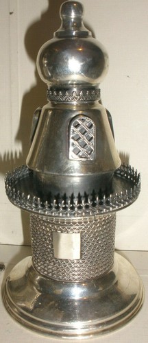  Rare antique sterling silver Judaica Jewish spice tower lighthouse 