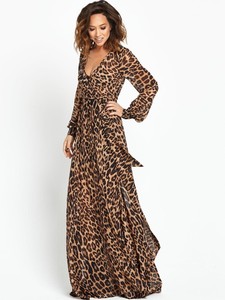 leopard print maxi dress with sleeves