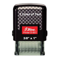 Shiny S-851 - Self-Inking Rubber Stamp - 2 Lines of Text - Impression 3/8" X 1"
