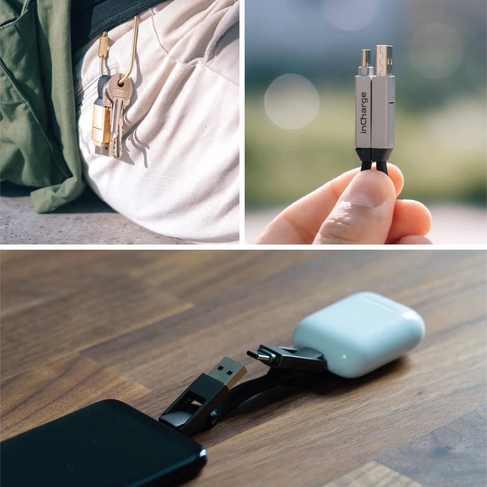 Incharge 6 - Keychain USB C Charger Cable, Lightning Cable and Micro-Usb for Sma - Image 3 of 4