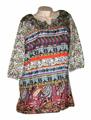 Cheer  Tunika  Shirt  Longshirt  Gr 46 XL  mehrfarbig  mit Cutout im Rücken  neu