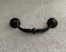 Vintage Drawer Pull Dark Antique Bronze Handles