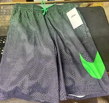 Men Nike Grid Logo 9" Volley Shorts Swim Trunks Size Green PRPL NESSD541-380 9  