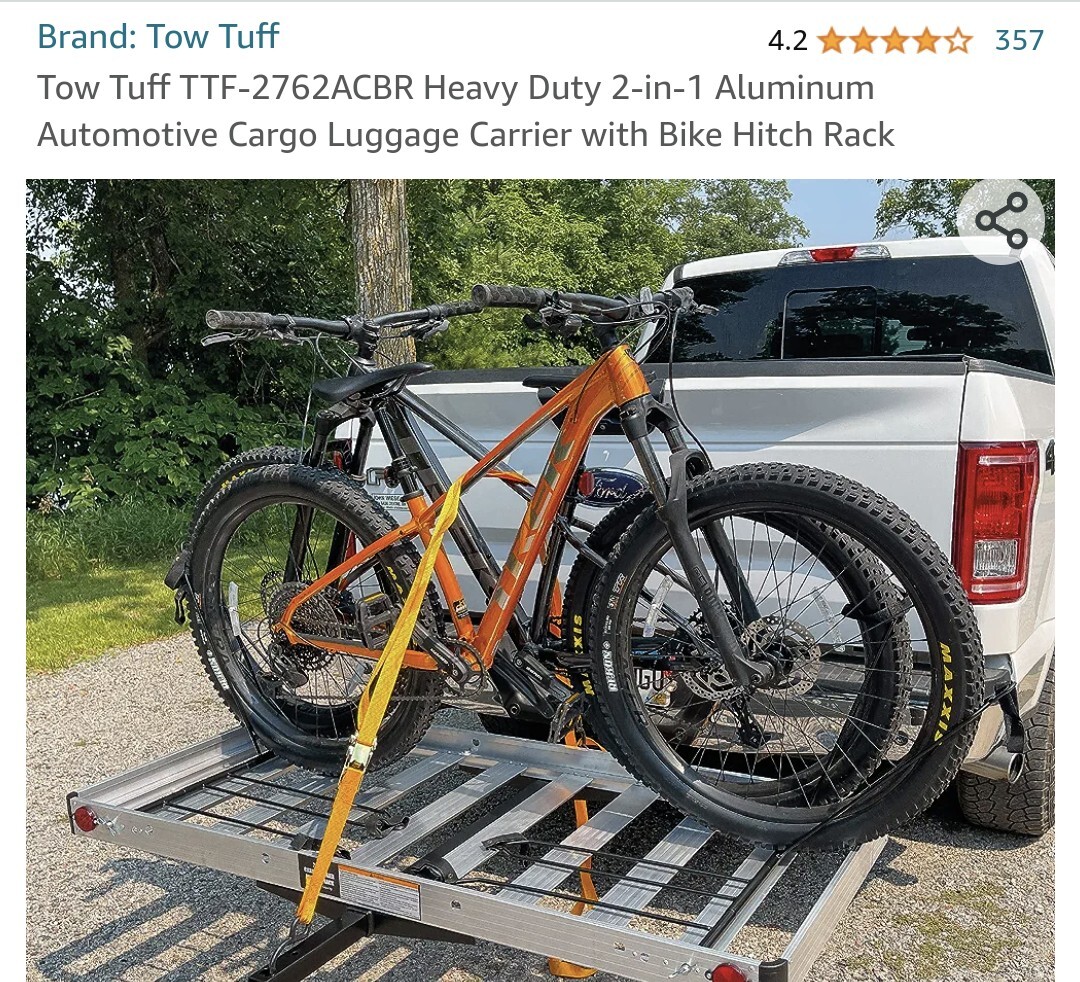 Duel Cargo Storage Carrier And Bike Rack Hitch