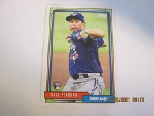 NATE PEARSON BLUE JAYS 2021 TOPPS UPDATE SERIES 1992 REDUX ROOKIE CARD #T92-48. rookie card picture