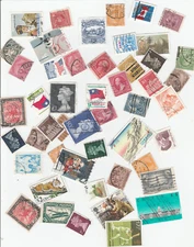 Mixed lot of used worldwide stamps, off paper, some previous hinged (lot a)