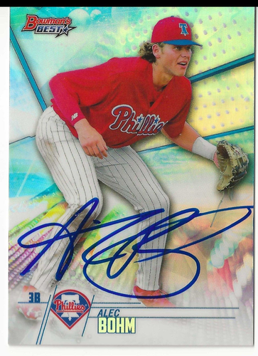 2018 BOWMAN BEST CHROME TOP PROSPECT PHILADELPHIA PHILLIES ALEX BOHM #TP-8 auto