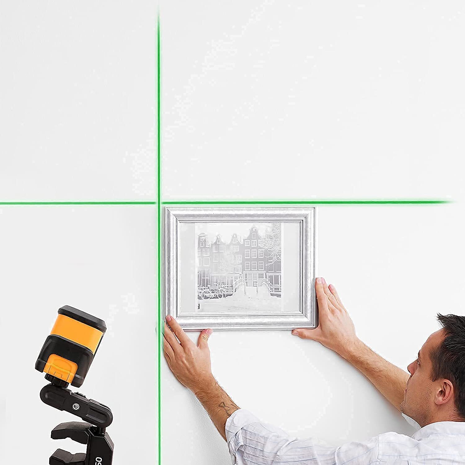 PREXISO Laser Level with Tripod 65Ft Self Leveling Cross Line Laser Level 360°