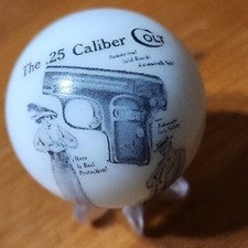 COLT POCKET MODEL GUN FIREARMS ADVERTISING MARBLE 1" SHOOTER SZ STAND COLLECTO