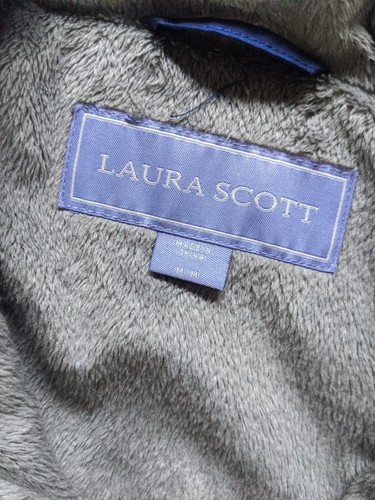 LAURA SCOTT Women's Navy Blue Puffer Sleeveless Jacket Vest w/ Fleece Medium - Picture 15 of 15