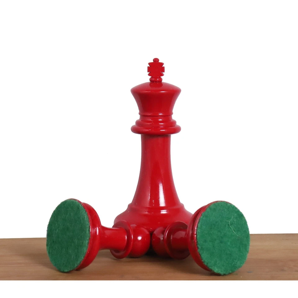 Juego de ajedrez para coleccionistas Jacques Cook Staunton 1849 - solo piezas de ajedrez - rojo y blanco Foto 4 de 4