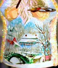 PATRICIA BREEN Glass Santa Christmas Ornament MADE IN POLAND AIC Monet Tribute — photo 2