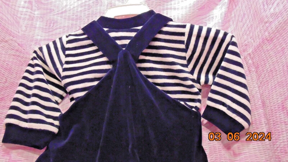 Macacão 2 peças masculino Good Lad Apparel azul marinho com urso e listras tamanho 6-9 meses - Imagem 4 de 4