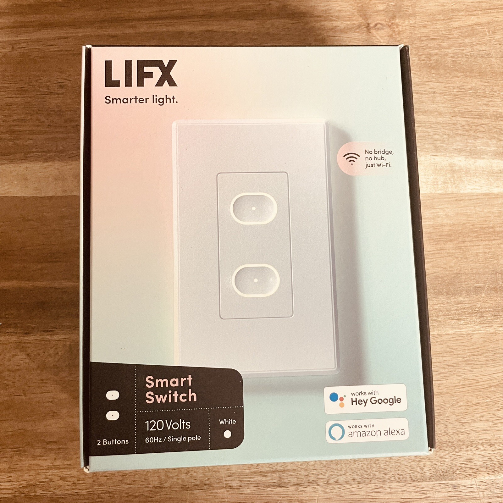LIFX 2 Button In-Wall Wi-Fi Smart Light Switch Single Pole White Brand New