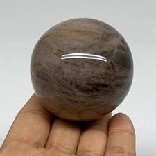 0.54 lbs, 2.2"(56mm), Black Moonstone Sphere Ball Gemstone Polished, B37524