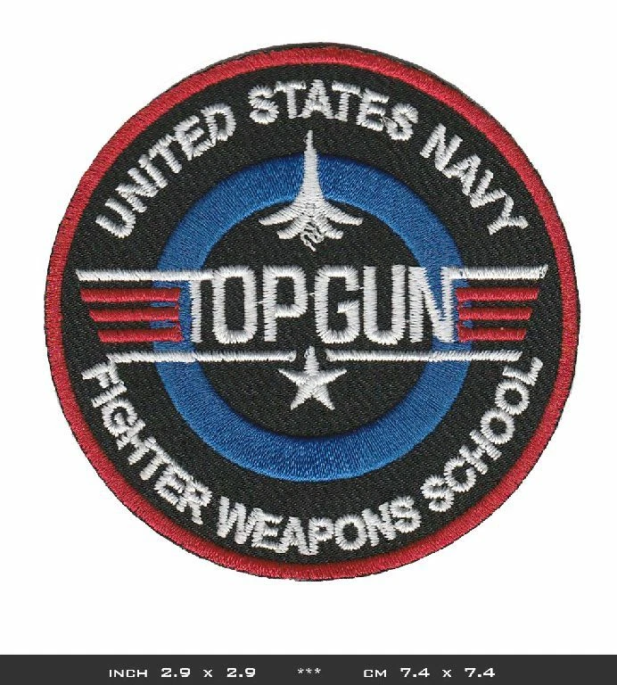 ROYAL GARMENT TOP GUN Aufnäher Patches Aufbügler Movie Film Cruise McGillis Kilmer USA