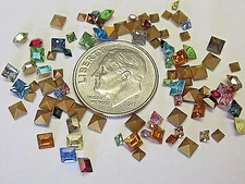 SWAROVSKI SQUARE 2, 3 & 4mm RHINESTONES ART 4401 CRYSTAL LOT VTG JEWELRY REPAIR