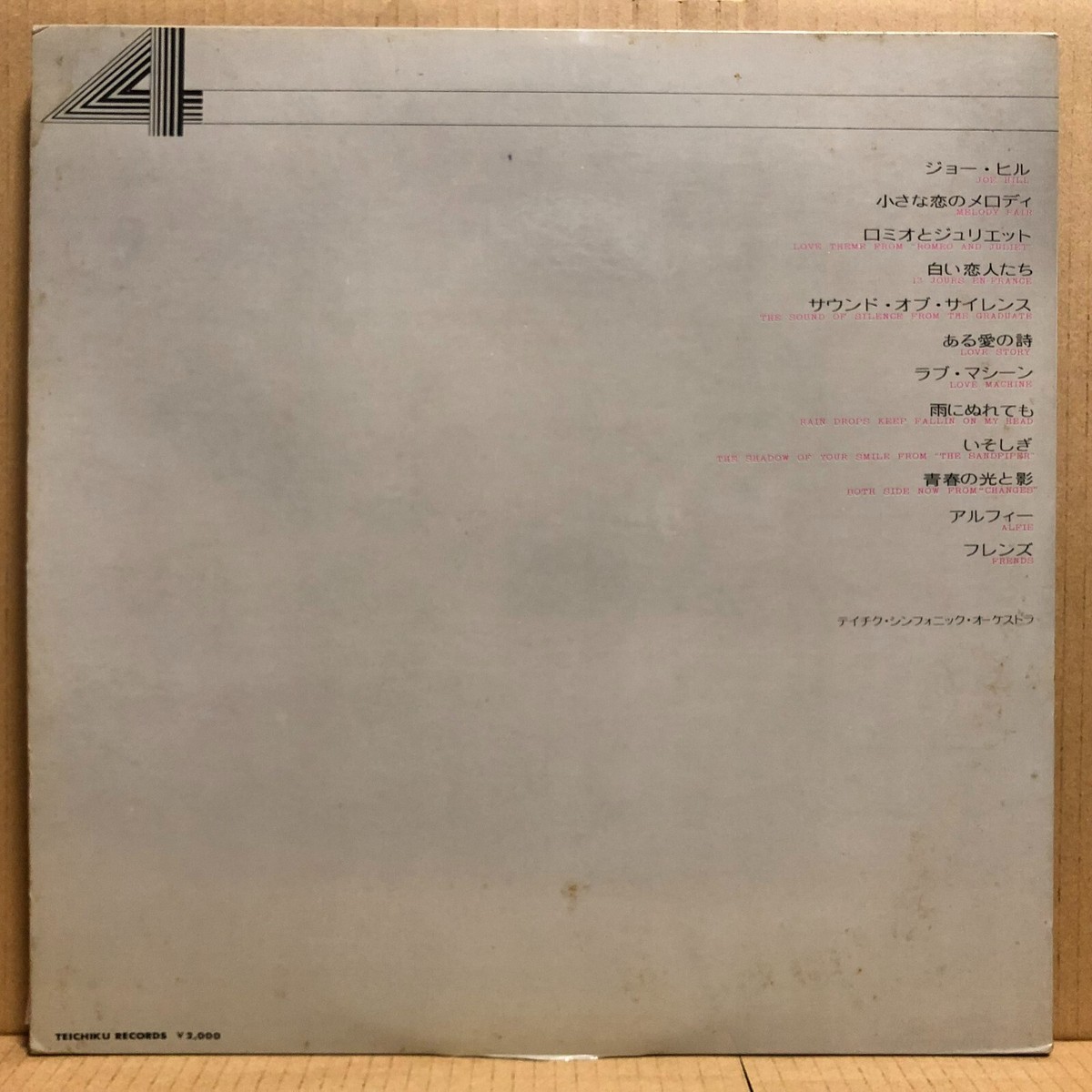 4CH SCREEN THEME Teichiku Symphonic Orchestra LP Japan