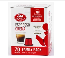 Saquella Caffe – Espresso Crema Family Pack 70 Capsules Nespresso Compatible