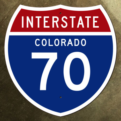Colorado interstate route 70 highway marker road sign Denver Glenwood 12x12