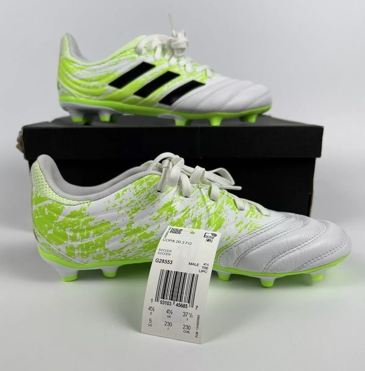 Adidas Copa 20.3 Firm Ground FG Soccer Cleats Mens Size 5 White