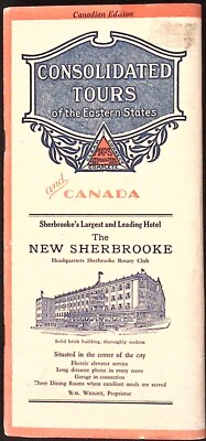 1920s Consolidated Tours of Eastern States & Canada Booklet Maps Hotel Info