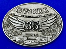GWRRA 35 Year Commemorative Gold Wing Riders Association Vintage Belt Buckle