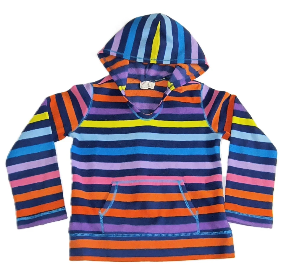 Conjunto de pulôveres com capuz Place Girls listrado multicolorido causal M(7/8) G001 - Imagem 3 de 4