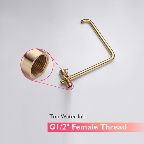 Decaura 9'' Rain Shower Head Set Brushed Gold Brass Gooseneck Shower Rail Combo - Picture 8 of 10