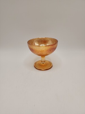 Imperial Glass ''Crackle Marigold'' 3 3/8 Inch Champagne Glass