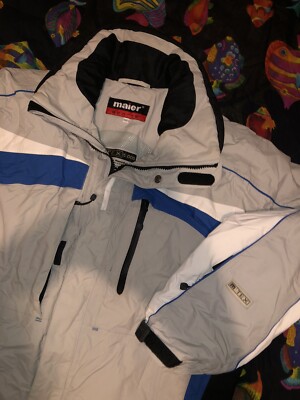 Maier Sports Ski Jacket Size Eu52, Blue  White Gray Germany Made