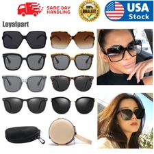 OVERSIZED Sunglasses Women Lady Cat Eye Aviator Flat Top Sunnies GAFAS Shadz US