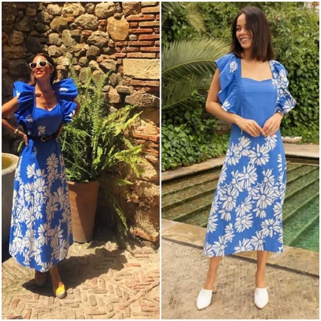 Zara floral ruffle clearance dress