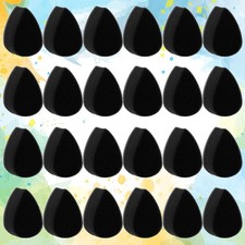 24 PCS Face Paint Sponges Black High Density Petal Semicircular Art Droplet