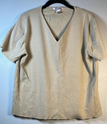 Nygard Silk Blend Short Sleeve top SZ XL Office Basic Wardrobe Foundation Lagen