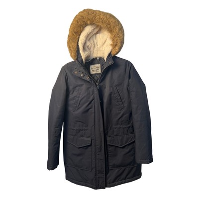 Levis Navy Blue, Draw String Waist Parka Coat Size S