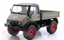 New Unimog 406 with Soft top gray / redness rims 1:18 Schuco Diecast Model Car